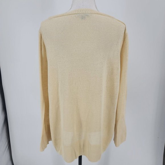 J. CREW Linen Crewneck Sweater Ivory Cream Long Sleeve Lightweight Women's Small - Picture 6 of 8